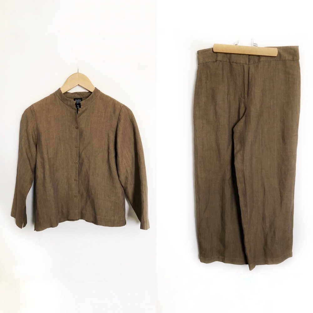 COPY - Eileen Fisher two piece brown top & capris bottoms